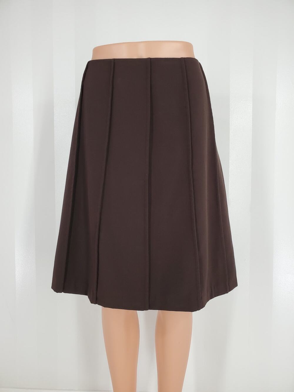Versailles Brown A-Line Skirt Lined Career Classic Sz 14